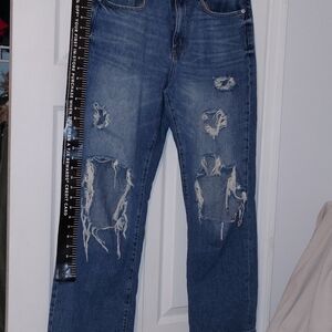 Aeropostale high Rise Blue Denim Distressed Size 4 Roughly